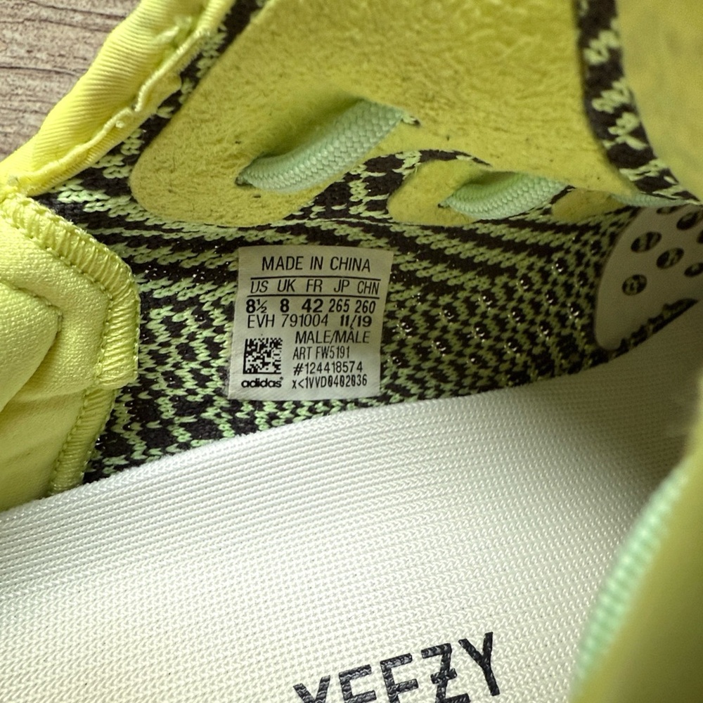 Adidas Yeezy Boost 350 V2 in Lime and Black - Picture 5 of 9